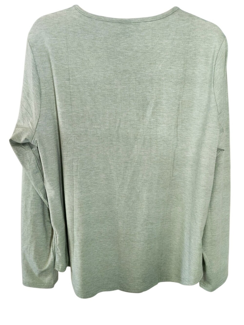 ATHMILE Women’s Long Sleeve Pintuck Front Top Scoop Neck Sage Green NWT Size XL - Picture 9 of 15